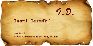Igari Dezső névjegykártya